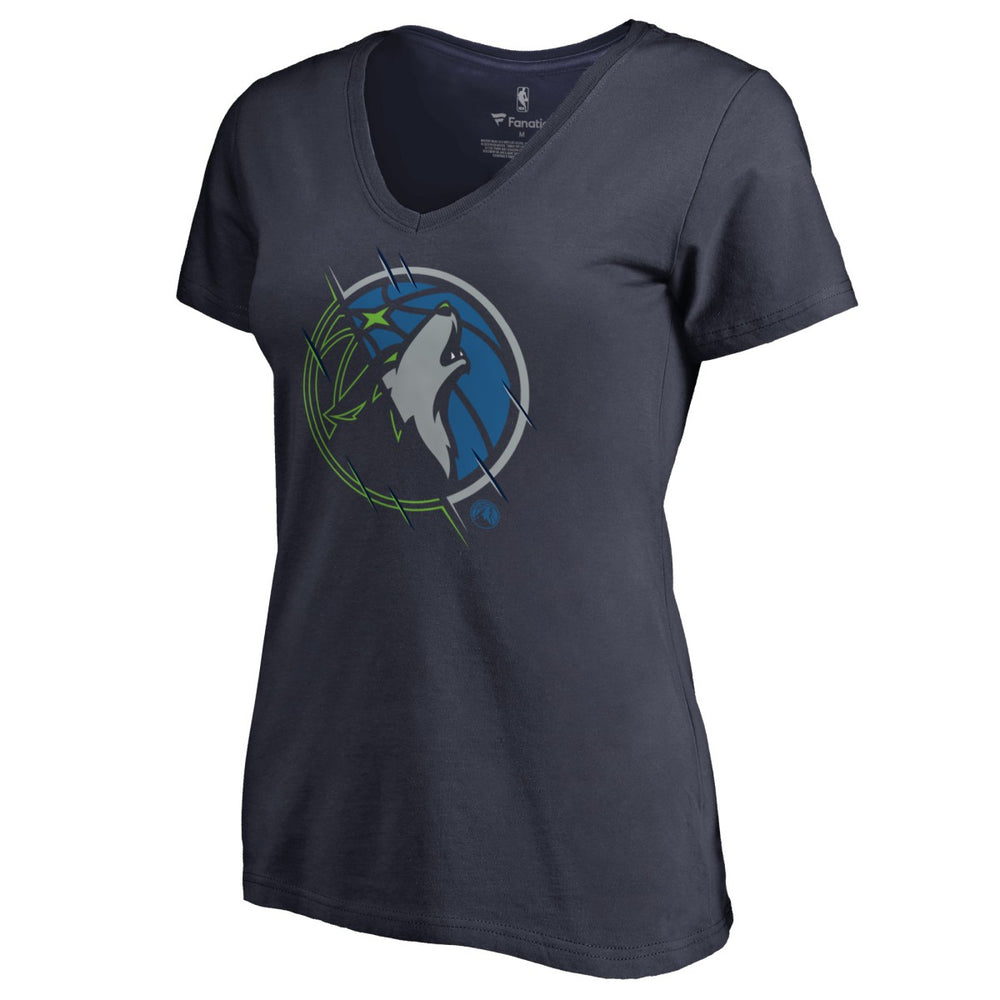 Minnesota Timberwolves Women's X-Ray Slim Fit V-Neck T-Shirt Outlet