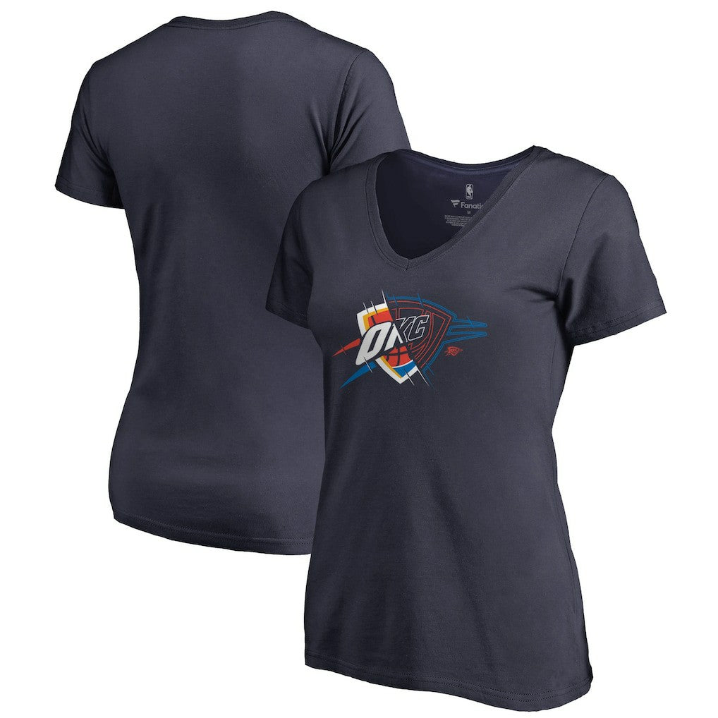 Oklahoma City Thunder Women's X-Ray Slim Fit V-Neck T-Shirt New