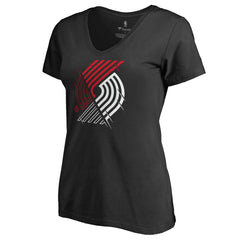 Portland Trail Blazers Women's X-Ray Slim Fit V-Neck T-Shirt New