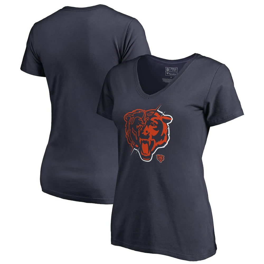 Chicago Bears  Women's X-Ray Slim Fit V-Neck T-Shirt