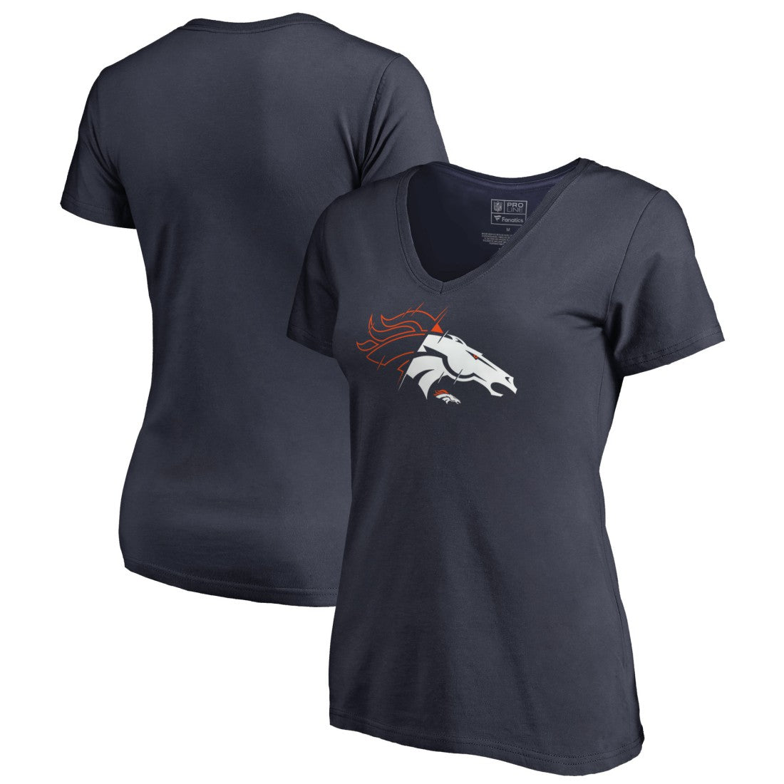 Denver Broncos  Women's X-Ray V-Neck T-Shirt