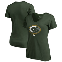 Green Bay Packers  Women's X-Ray Slim Fit V-Neck T-Shirt