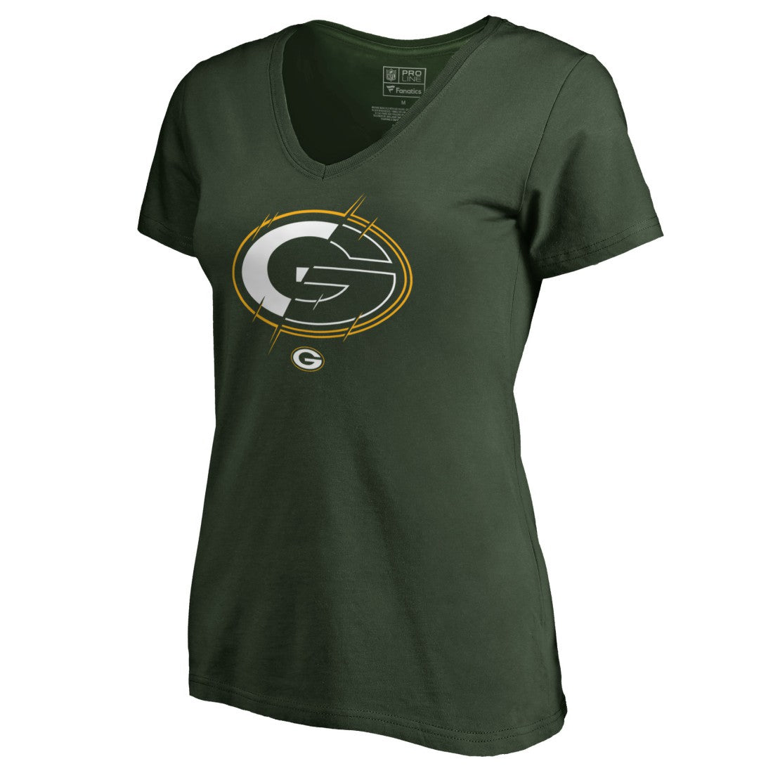 Green Bay Packers  Women's X-Ray Slim Fit V-Neck T-Shirt