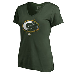 Green Bay Packers  Women's X-Ray Slim Fit V-Neck T-Shirt
