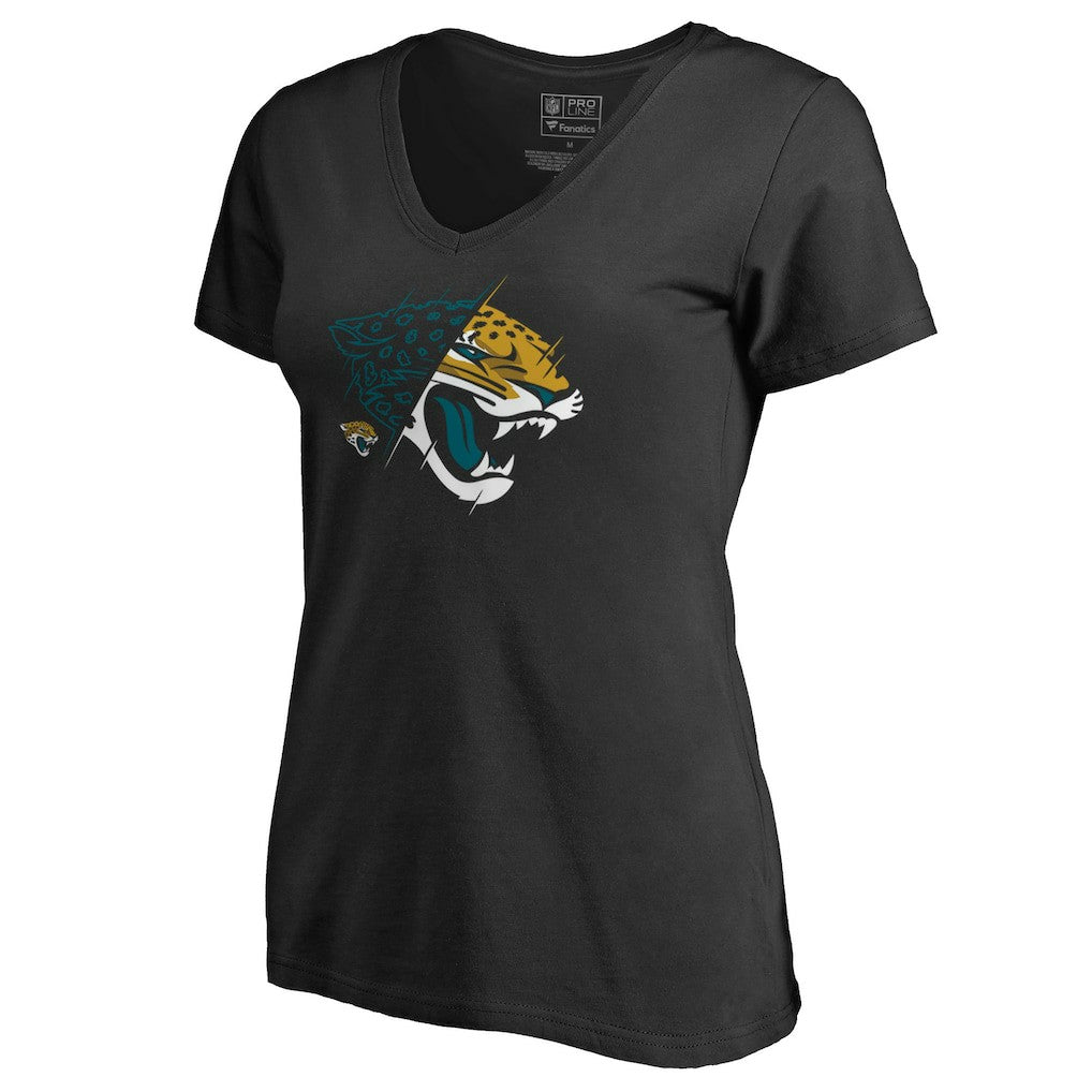 Jacksonville Jaguars  Women's X-Ray Slim Fit V-Neck T-Shirt