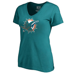 Miami Dolphins  Women's X-Ray Slim Fit V-Neck T-Shirt