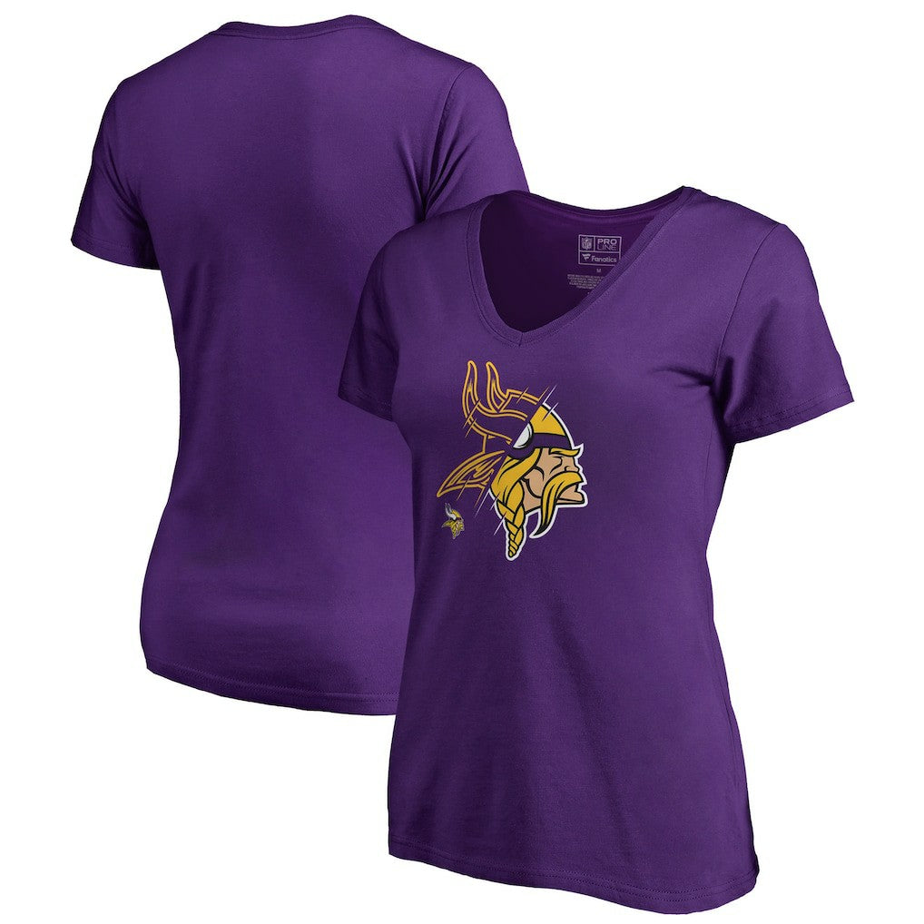 Minnesota Vikings  Women's X-Ray Slim Fit V-Neck T-Shirt