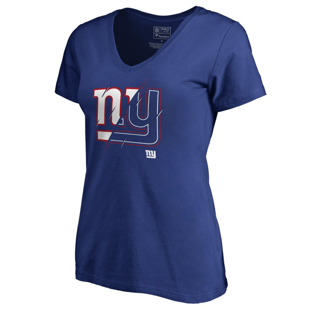 New York Giants  Women's X-Ray Slim Fit V-Neck T-Shirt