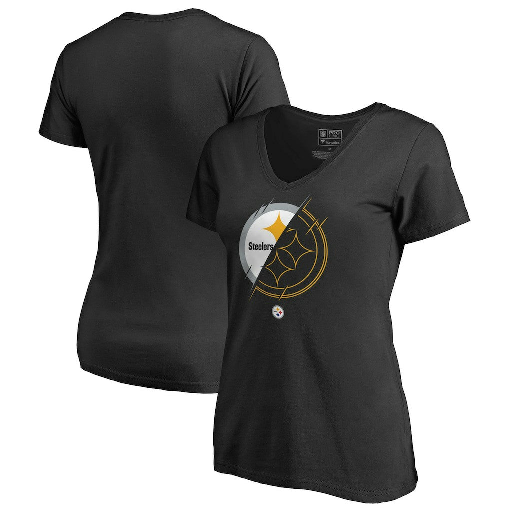Pittsburgh Steelers  Women's X-Ray Slim Fit V-Neck T-Shirt