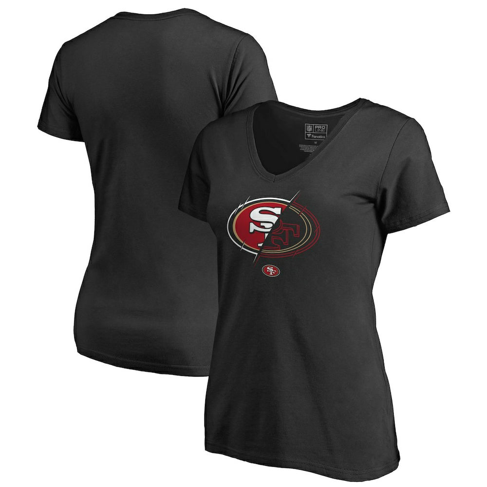 San Francisco 49ers  Women's X-Ray Slim Fit V-Neck T-Shirt