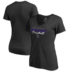 Colorado Rockies Women's Script Assist V-Neck T-Shirt | MLB On Sale