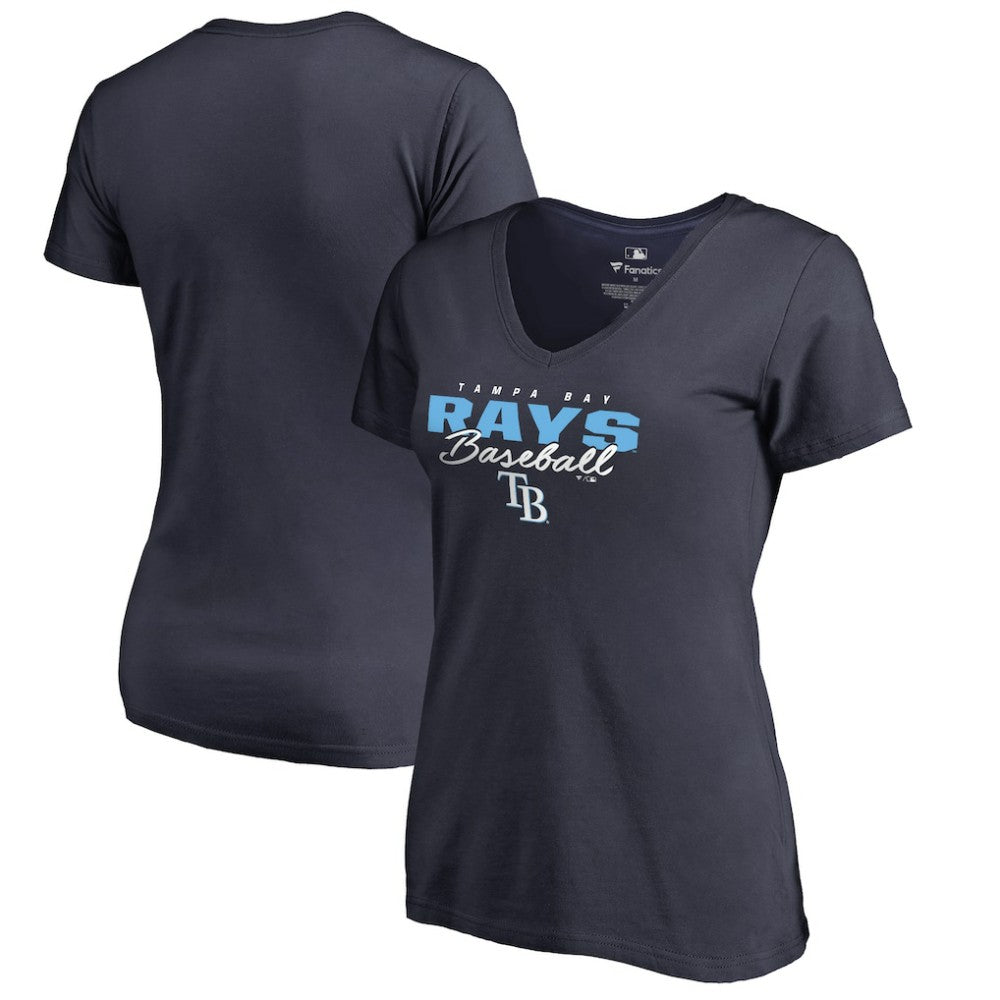 Tampa Bay Rays Women's Script Assist V-Neck T-Shirt | MLB Discount