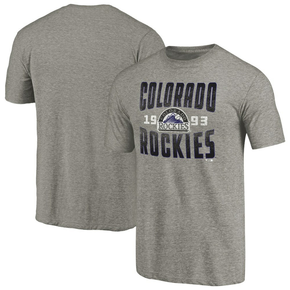 Colorado Rockies Cooperstown Collection Antique Stack Tri-Blend T-Shirt | MLB Outlet