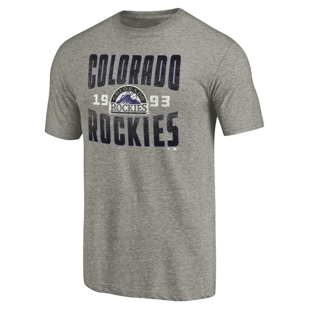 Colorado Rockies Cooperstown Collection Antique Stack Tri-Blend T-Shirt | MLB Outlet