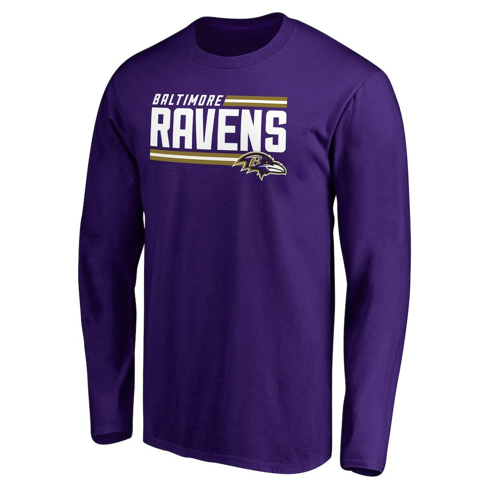 Baltimore Ravens  Iconic Collection On Side Stripe Long Sleeve T-Shirt