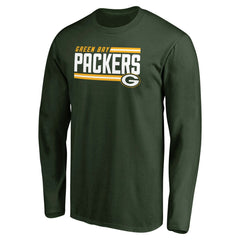 Green Bay Packers  Iconic Collection On Side Stripe Long Sleeve T-Shirt