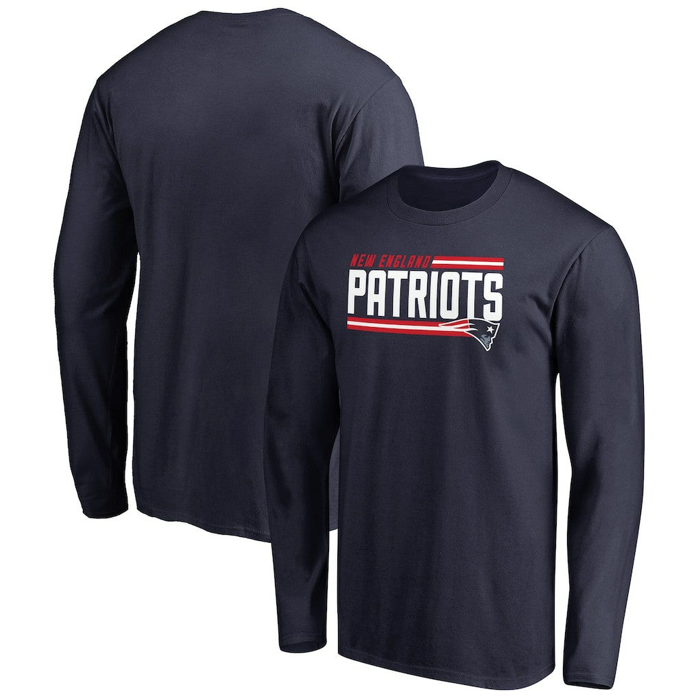 New England Patriots  Iconic Collection On Side Stripe Long Sleeve T-Shirt