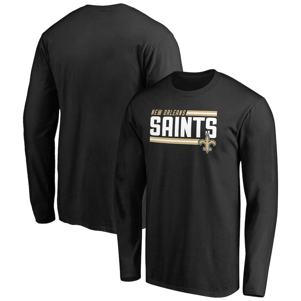 New Orleans Saints  Iconic Collection On Side Stripe Long Sleeve T-Shirt
