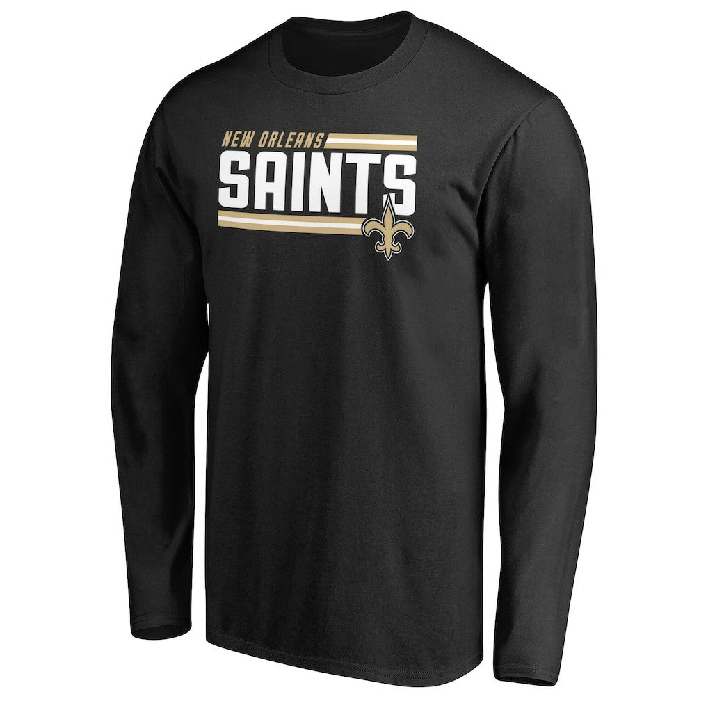 New Orleans Saints  Iconic Collection On Side Stripe Long Sleeve T-Shirt