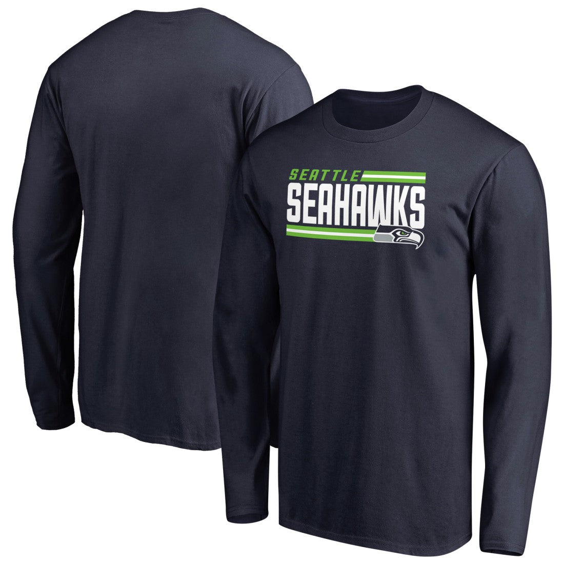 Seattle Seahawks  Iconic Collection On Side Stripe Long Sleeve T-Shirt