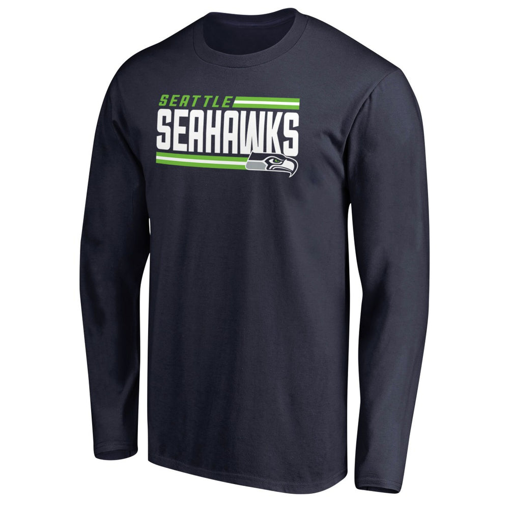 Seattle Seahawks  Iconic Collection On Side Stripe Long Sleeve T-Shirt