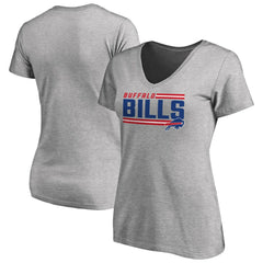 Buffalo Bills  Women's Iconic Collection On Side Stripe V-Neck T-Shirt