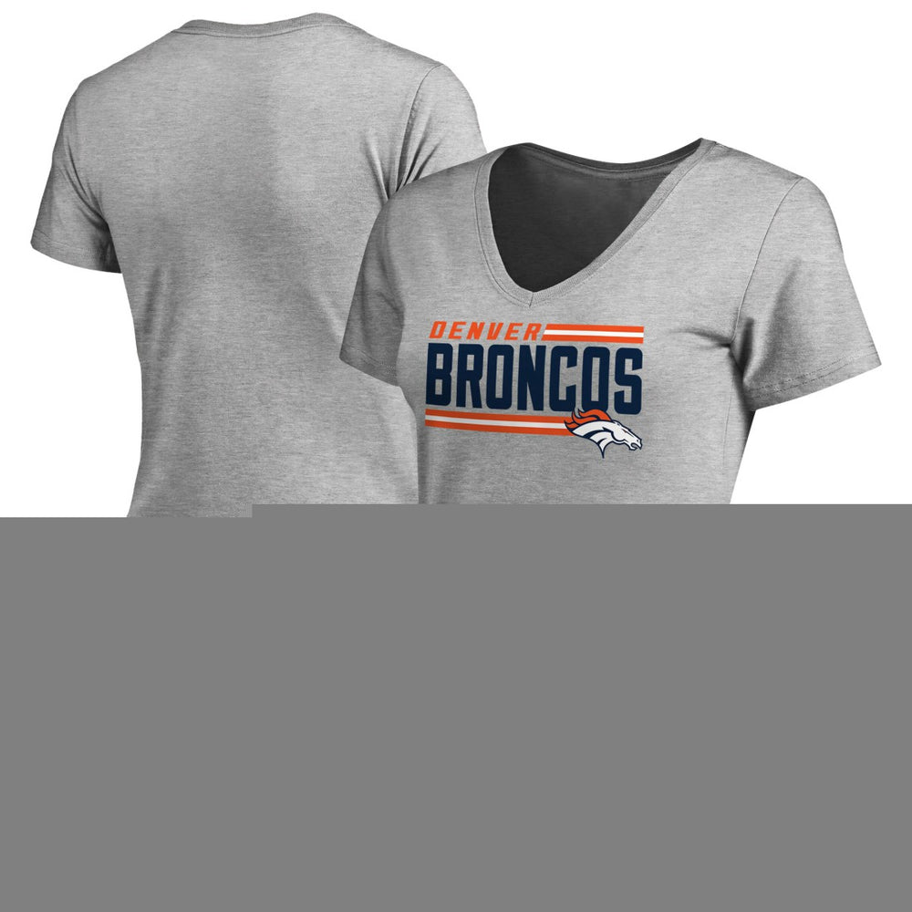 Denver Broncos  Women's Iconic Collection On Side Stripe V-Neck T-Shirt