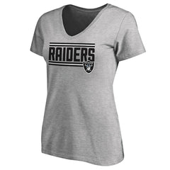 Las Vegas Raiders  Women's Iconic Collection On Side Stripe V-Neck T-Shirt