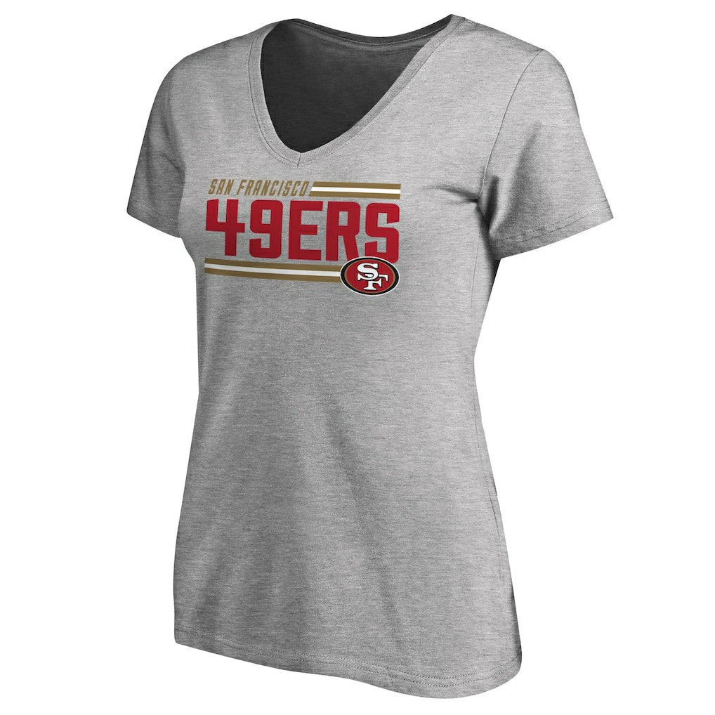 San Francisco 49ers  Women's Iconic Collection On Side Stripe V-Neck T-Shirt