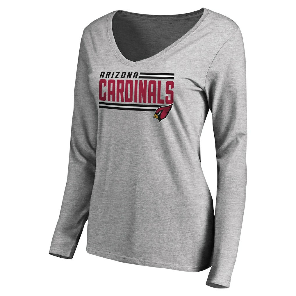 Arizona Cardinals  Women's Iconic Collection On Side Stripe Long Sleeve V-Neck T-Shirt