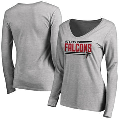 Atlanta Falcons  Women's Iconic Collection On Side Stripe Long Sleeve V-Neck T-Shirt