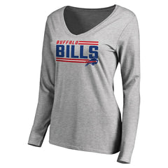 Buffalo Bills  Women's Iconic Collection On Side Stripe Long Sleeve V-Neck T-Shirt