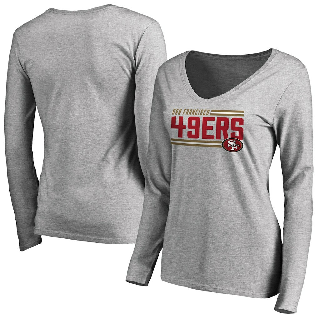San Francisco 49ers  Women's Iconic Collection On Side Stripe Long Sleeve V-Neck T-Shirt
