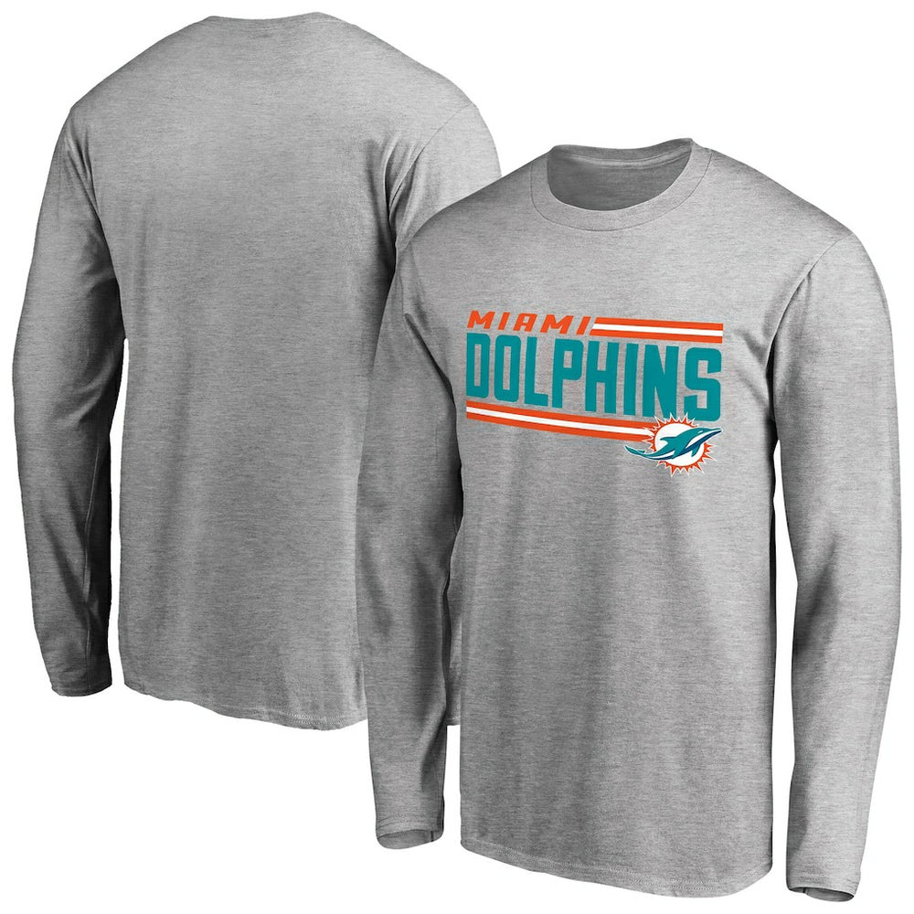 Miami Dolphins  Iconic Collection On Side Stripe Long Sleeve T-Shirt