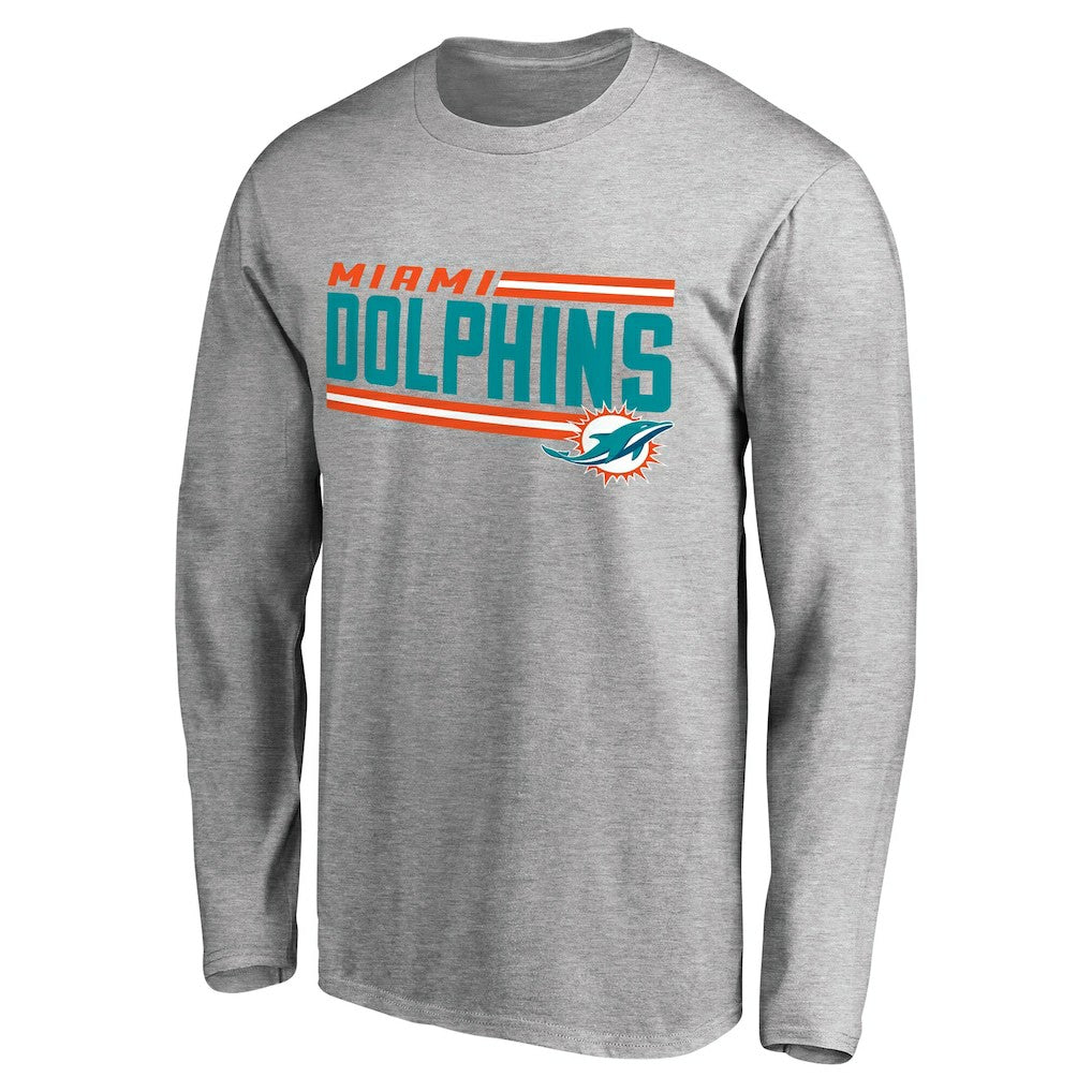 Miami Dolphins  Iconic Collection On Side Stripe Long Sleeve T-Shirt