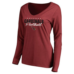 Arizona Cardinals  Women's Iconic Collection Script Assist Long Sleeve V-Neck T-Shirt