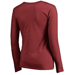 Arizona Cardinals  Women's Iconic Collection Script Assist Long Sleeve V-Neck T-Shirt
