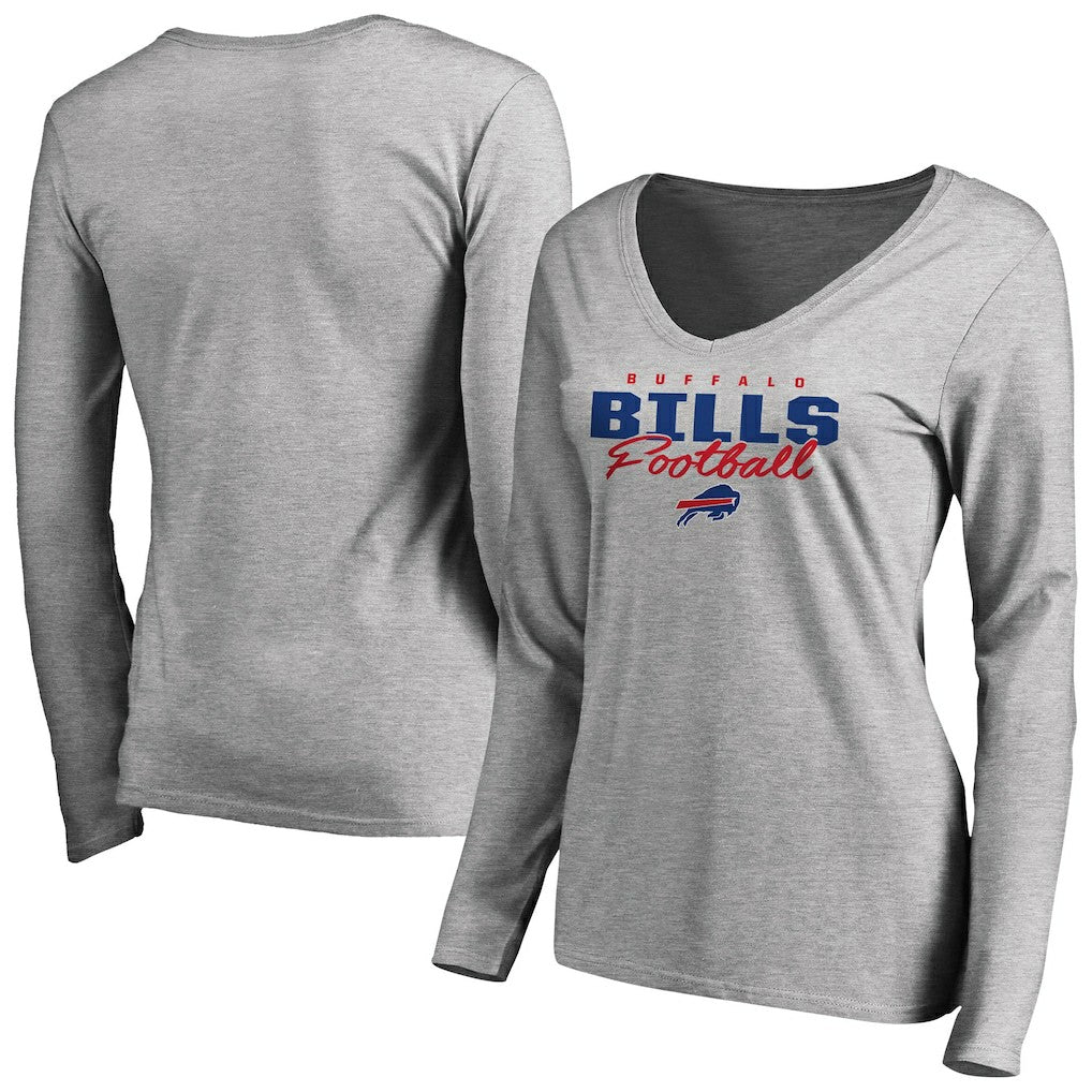 Buffalo Bills  Women's Iconic Collection Script Assist Long Sleeve V-Neck T-Shirt