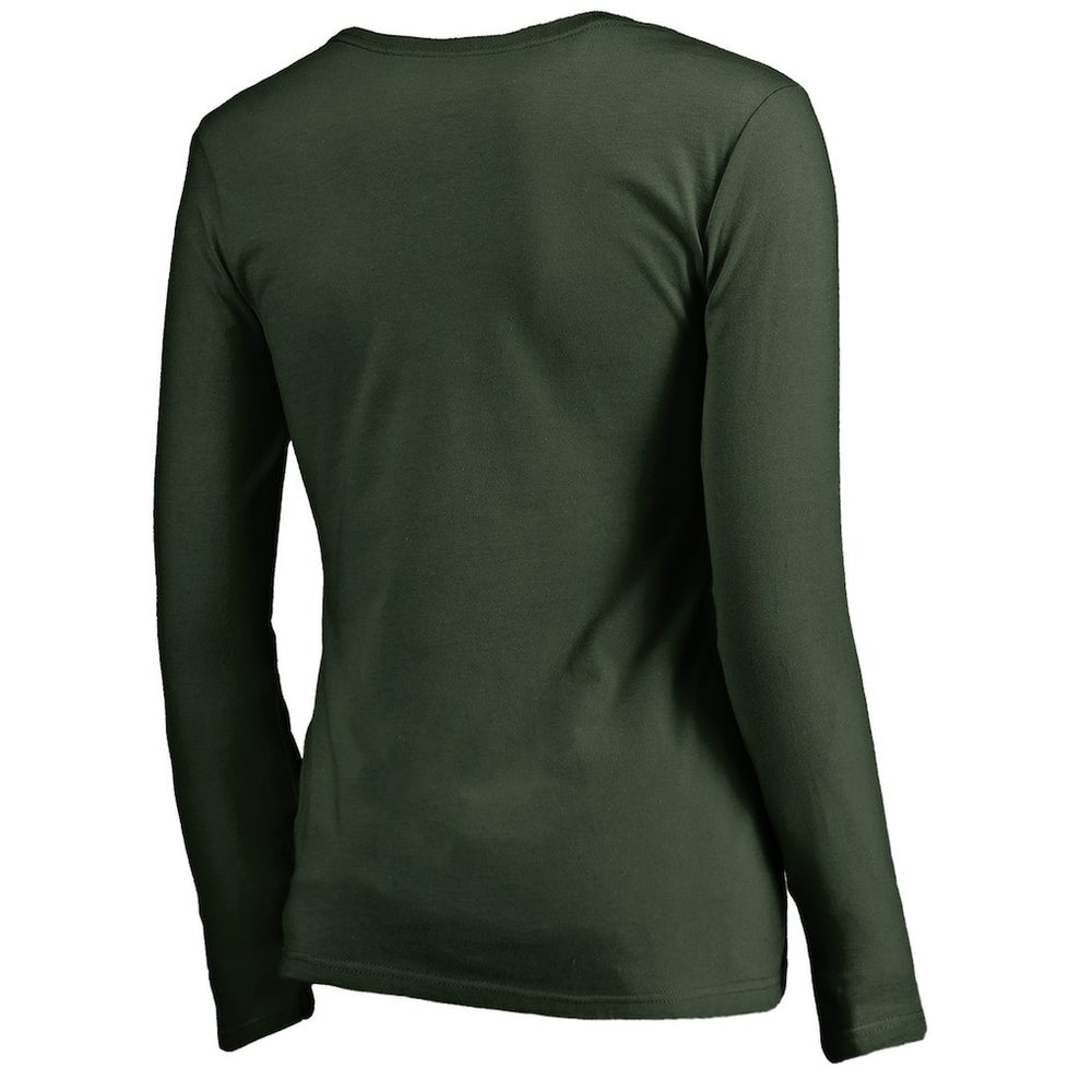 Green Bay Packers  Women's Iconic Collection Script Assist Long Sleeve V-Neck T-Shirt