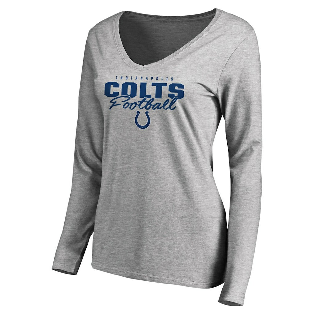 Indianapolis Colts  Women's Iconic Collection Script Assist Long Sleeve V-Neck T-Shirt