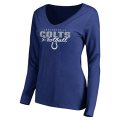 Indianapolis Colts  Women's Iconic Collection Script Assist Long Sleeve V-Neck T-Shirt