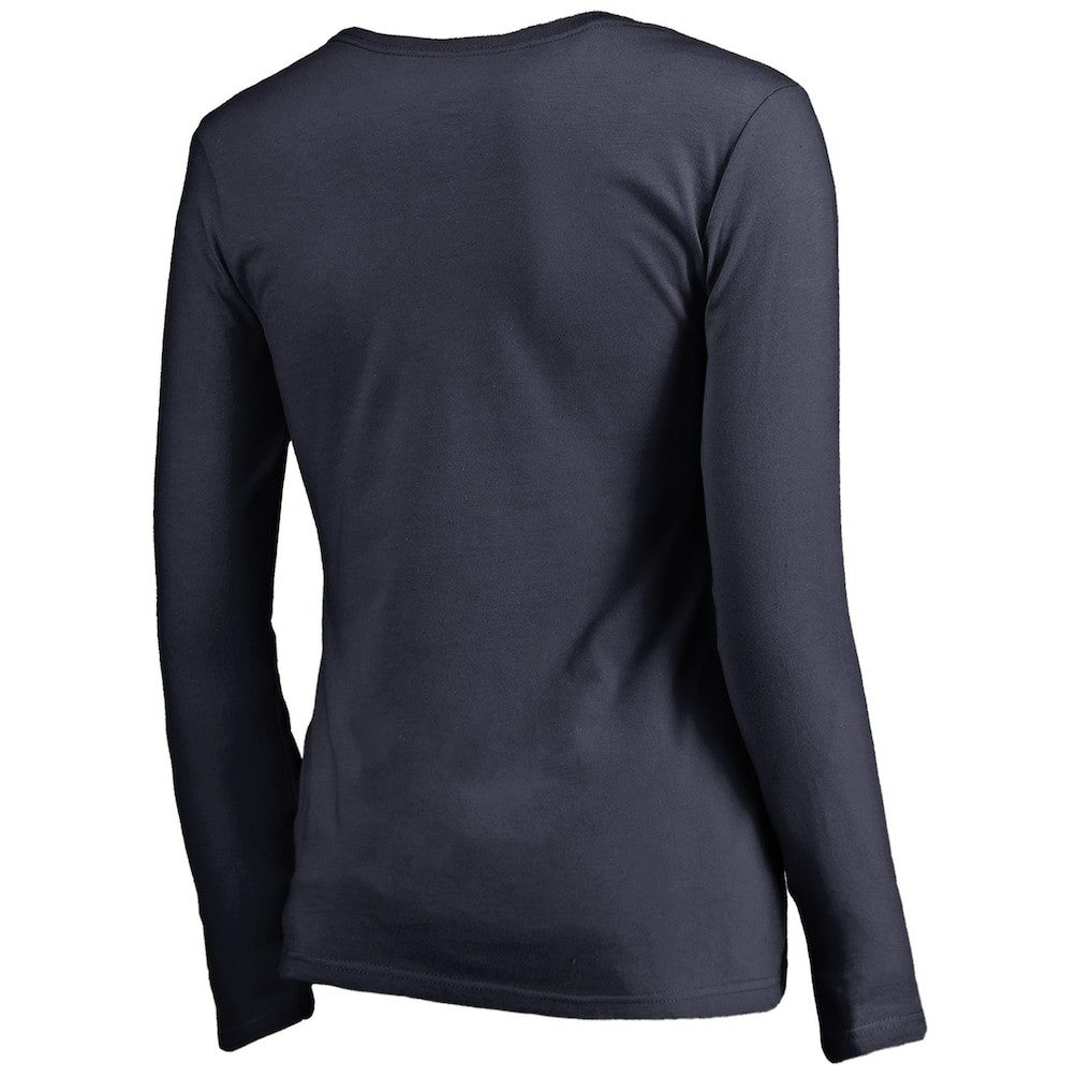 New England Patriots  Women's Iconic Collection Script Assist Long Sleeve V-Neck T-Shirt