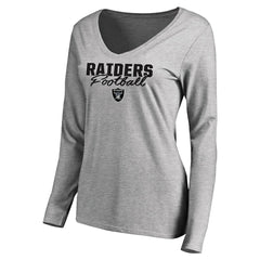Las Vegas Raiders  Women's Iconic Collection Script Assist Long Sleeve V-Neck T-Shirt
