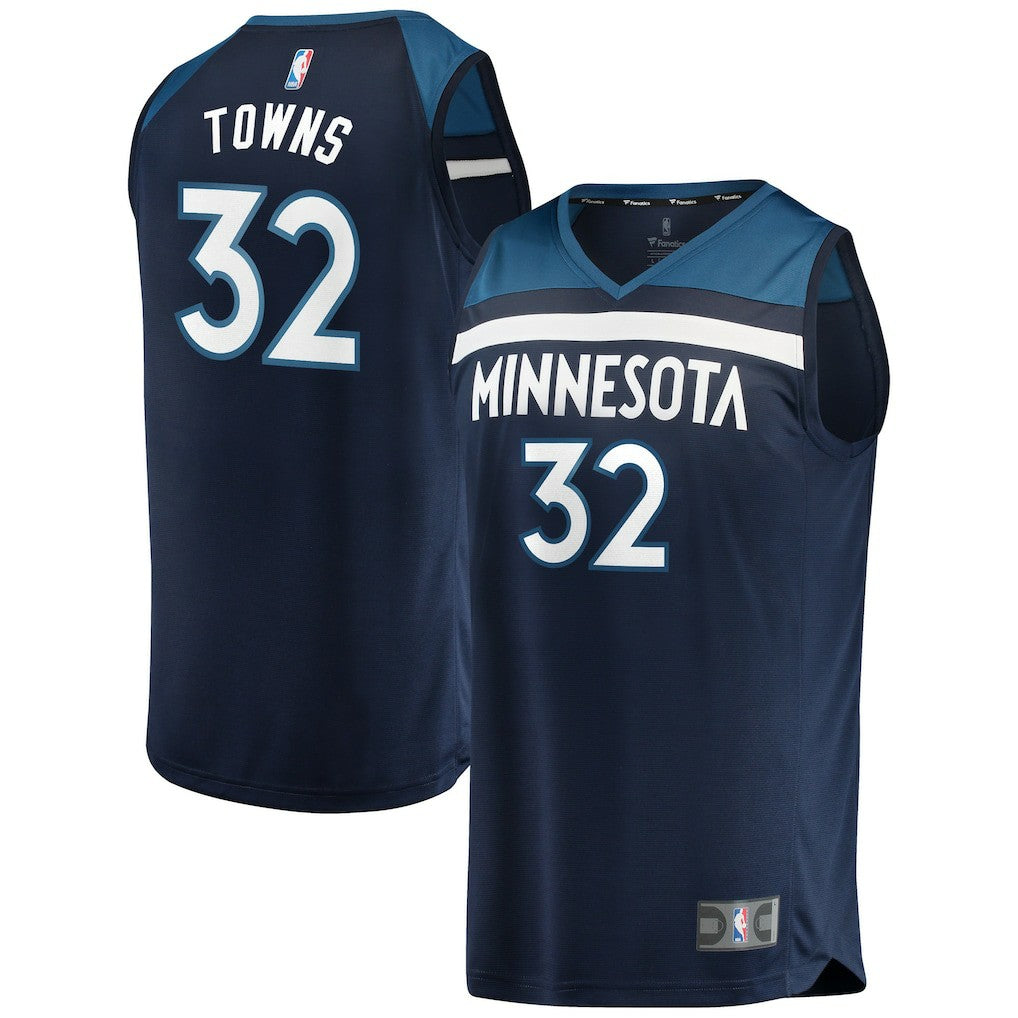 Karl-Anthony Towns Minnesota Timberwolves Fast Break Replica Player Jersey Navy Discount