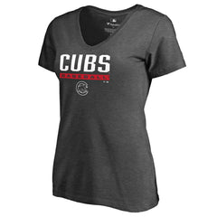 Chicago Cubs Women's Win Stripe V-Neck T-Shirt | MLB For sale