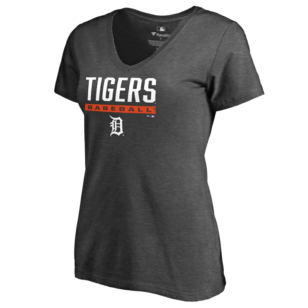 Detroit Tigers Women's Win Stripe V-Neck T-Shirt | MLB US