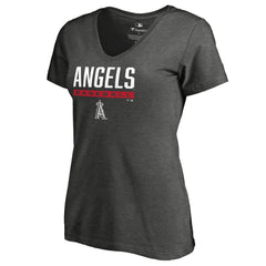 Los Angeles Angels Women's Win Stripe V-Neck T-Shirt | MLB Discount