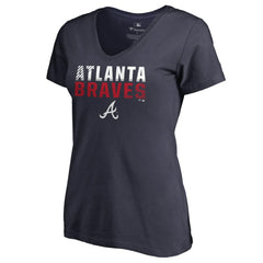 Atlanta Braves Women's Fade Out V-Neck T-Shirt | MLB US