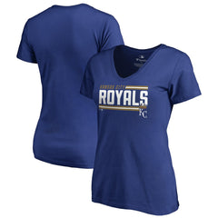 Kansas City Royals Women's Onside Stripe V-Neck T-Shirt | MLB For sale