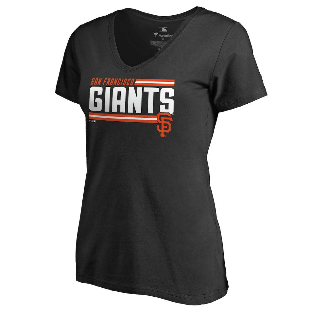 San Francisco Giants Women's Onside Stripe V-Neck T-Shirt | MLB Discount